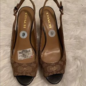 Coach monogram wedges size 9